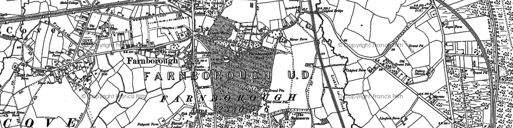Old map of Farnborough Park in 1909