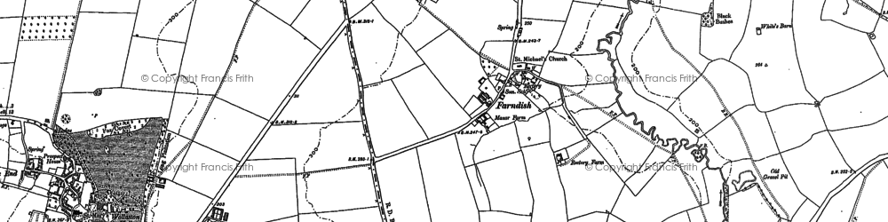 Old map of Farndish in 1885