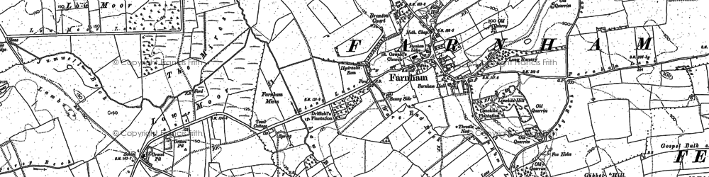 Old map of Farnham in 1849
