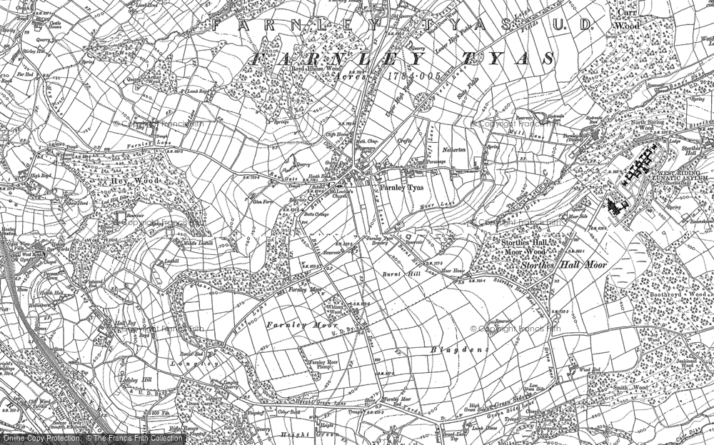 Old Map of Historic Map covering Lumb in 1888