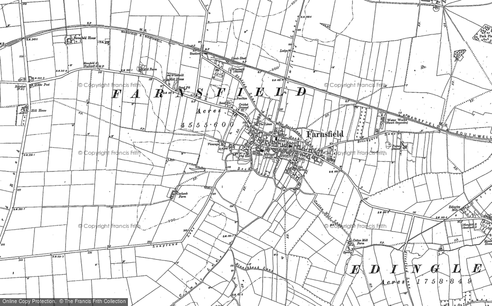 Old Map of Farnsfield, 1883 - 1884 in 1883