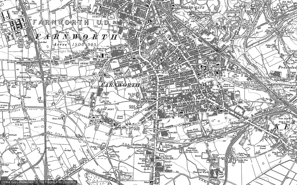 Old Map of Farnworth, 1891 in 1891