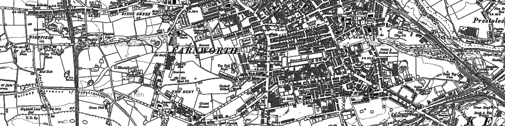 Old map of Farnworth in 1891
