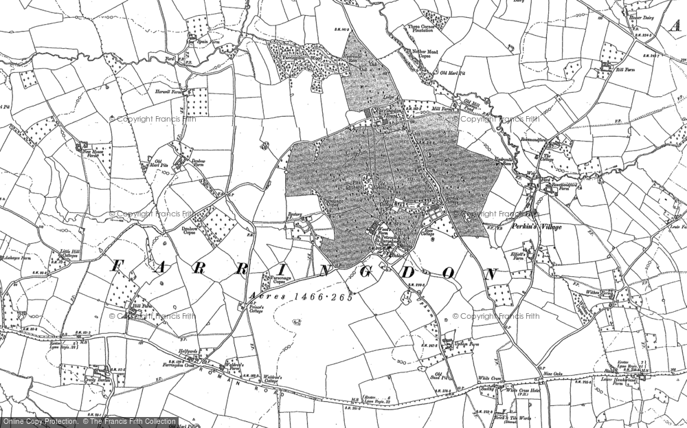 Old Map of Historic Map covering Crealy Barton in 1887