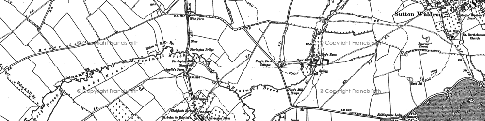 Old map of Farrington in 1886
