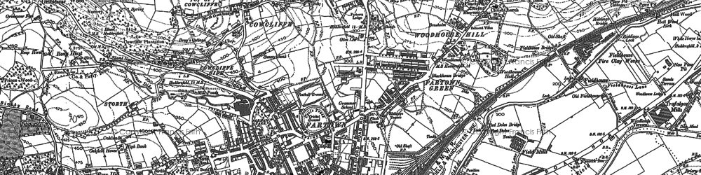 Old map of Fartown in 1889