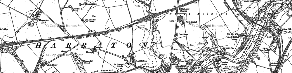 Old map of Fatfield in 1895