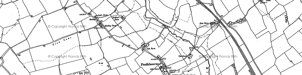 Old map of Faulkbourne in 1896