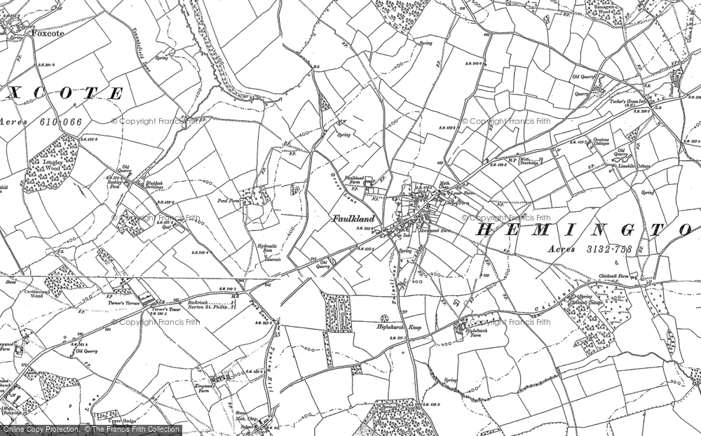 Old Map of Faulkland, 1884 - 1902 in 1884