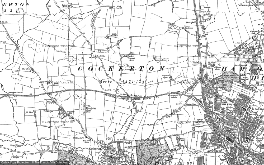 Old Map of Historic Map covering Branksome in 1896