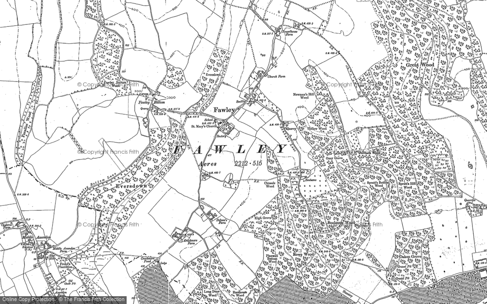 Old Map of Historic Map covering Brackenhill Stud in 1897