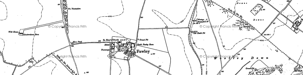 Old map of Woolley Down in 1898