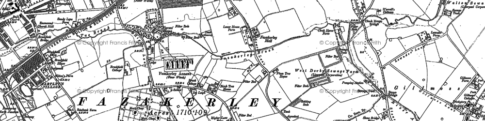 Old map of Fazakerley in 1906