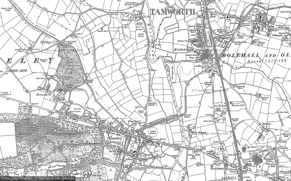 Old Map of Fazeley, 1883 - 1901 in 1883