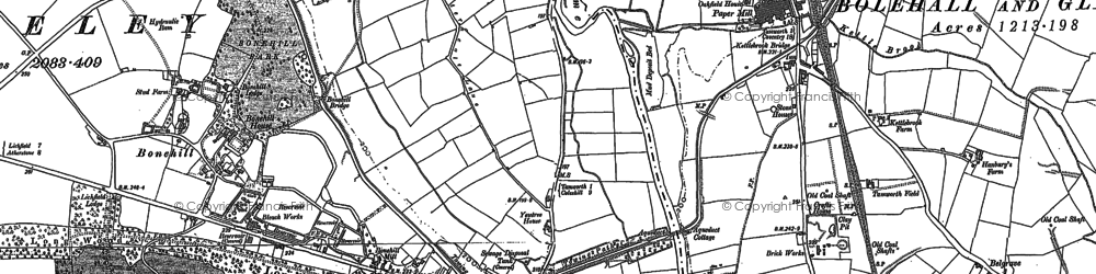 Old map of Fazeley in 1883