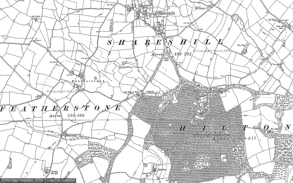 Old Map of Featherstone, 1883 in 1883