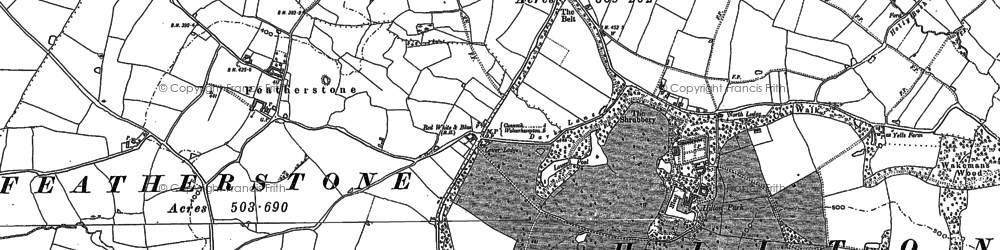 Old map of Featherstone in 1883