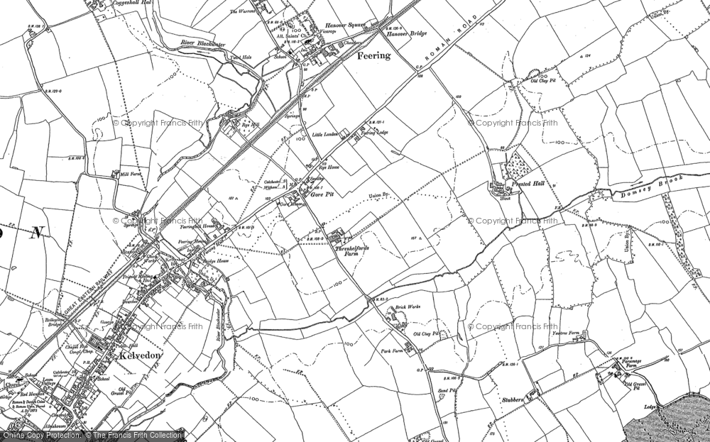 Old Map of Historic Map covering Langley Green in 1895