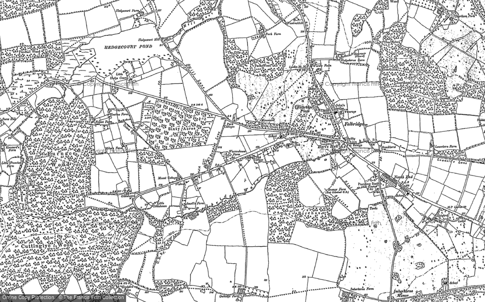 Old Map of Felbridge, 1910 in 1910