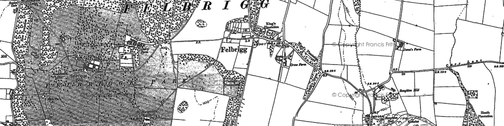 Old map of Felbrigg in 1885