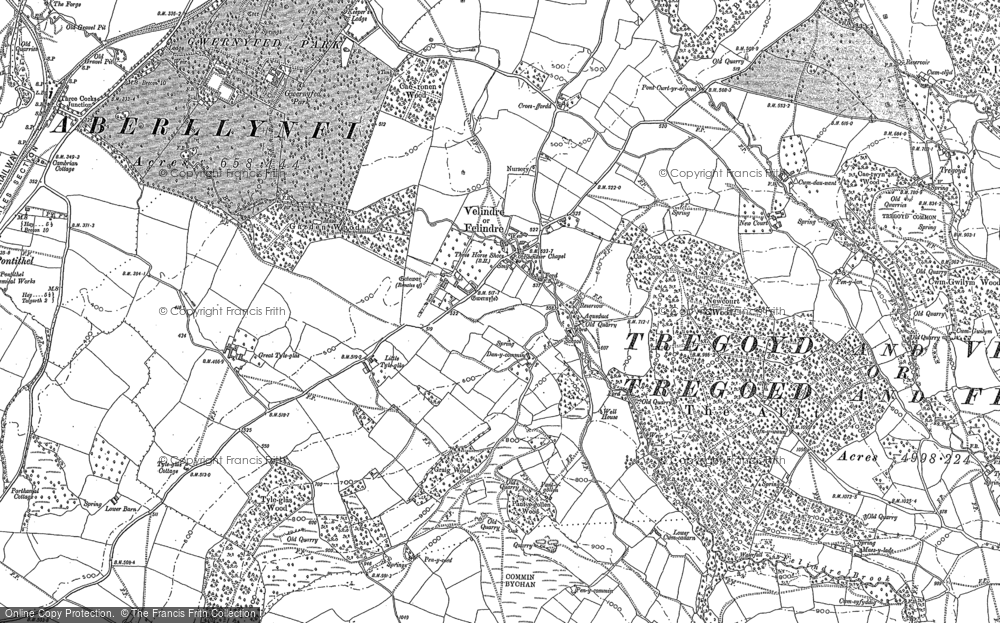 Old Map of Felindre, 1887 in 1887