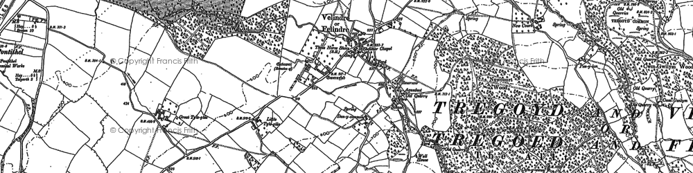 Old map of Felindre in 1887