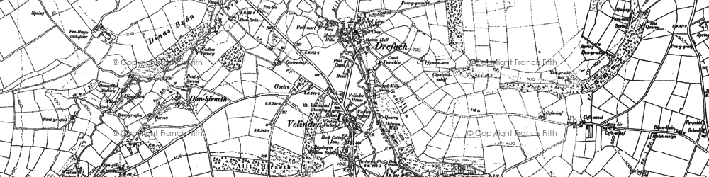 Old map of Felindre in 1888