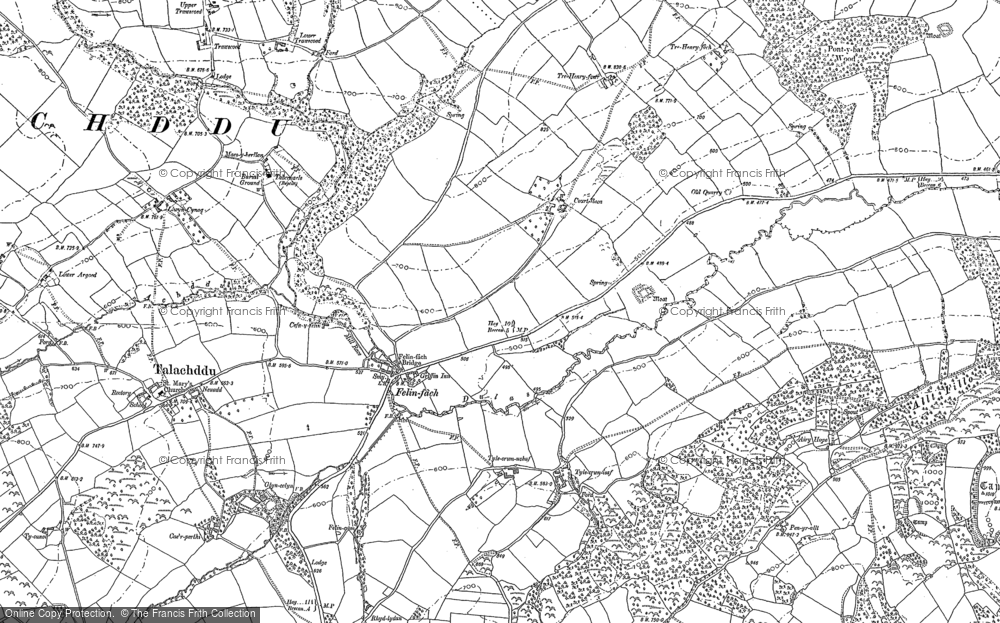 Old Map of Felinfach, 1886 - 1887 in 1886