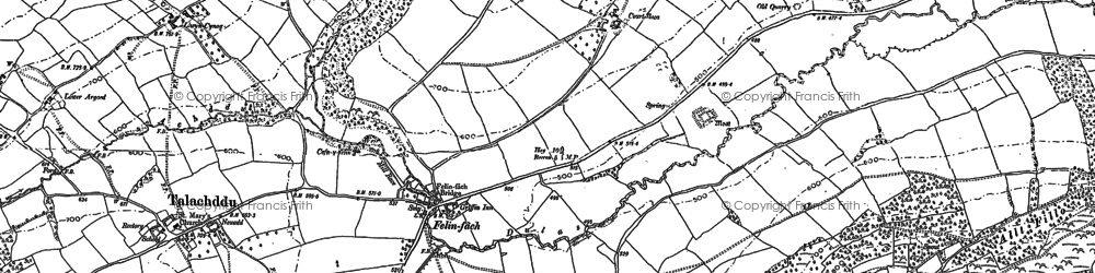 Old map of Felinfach in 1886
