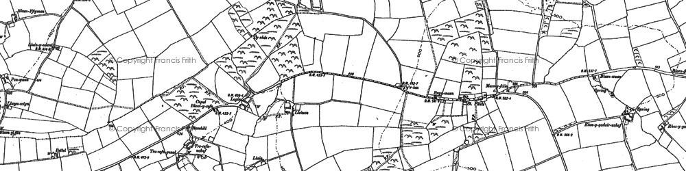 Old map of Felinwynt in 1889