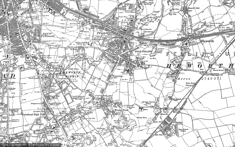 Old Map of Felling, 1895 - 1914 in 1895