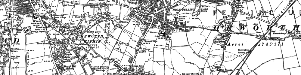 Old map of Felling in 1895