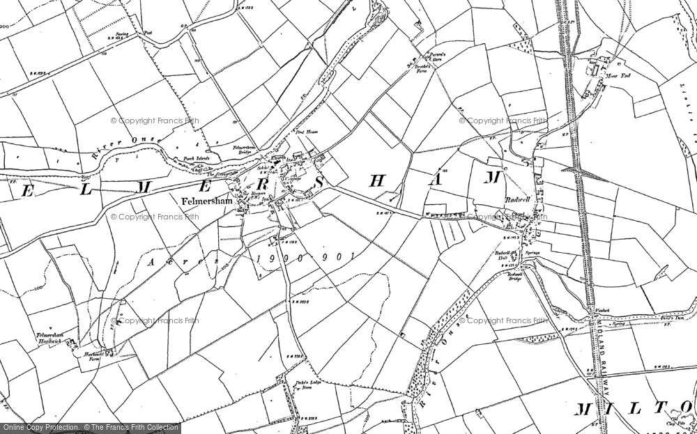 Old Map of Felmersham, 1882 in 1882