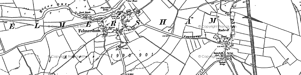 Old map of Felmersham in 1882
