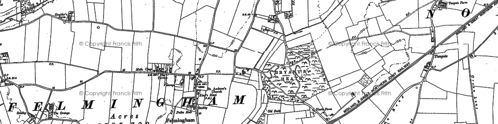 Old map of Felmingham in 1884