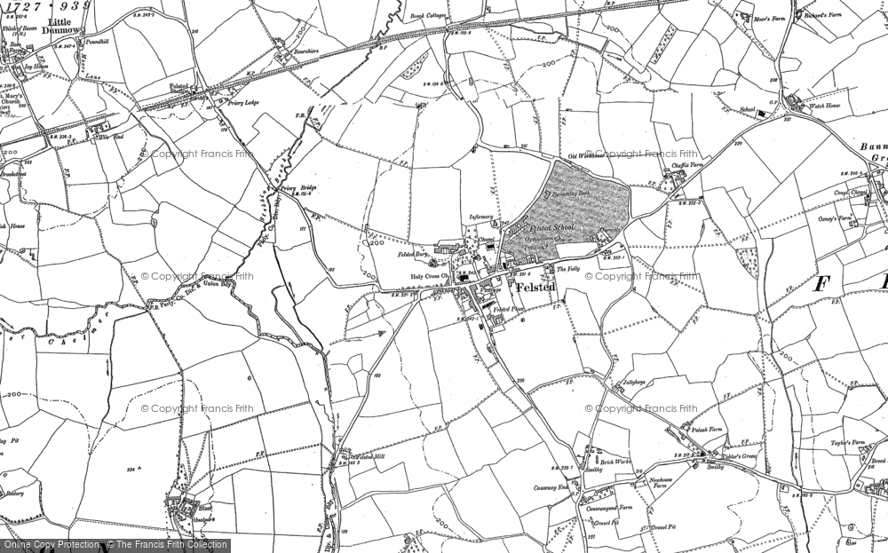 Old Map of Felsted, 1886 - 1896 in 1886
