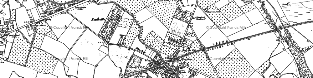 Old map of Feltham in 1912