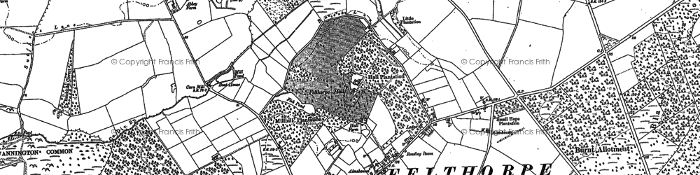 Old map of Felthorpe in 1882