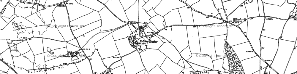 Old map of Felton Butler in 1881