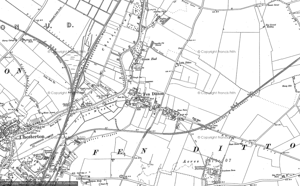 Old Map of Historic Map covering Biggin Abbey in 1886
