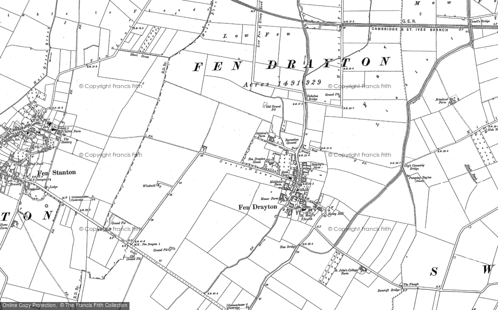 Old Map of Fen Drayton, 1901 in 1901