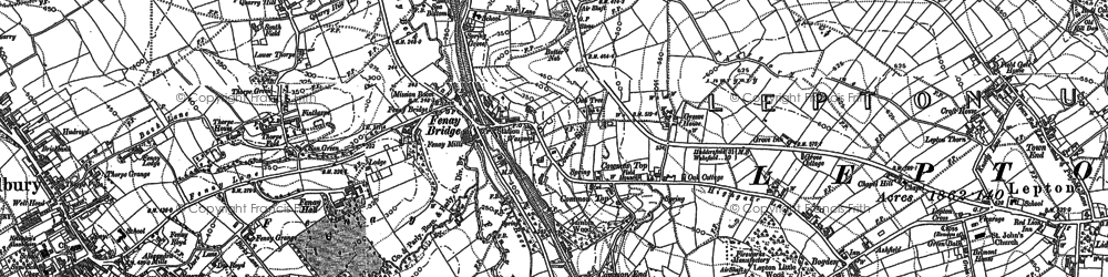 Old map of Almondbury Common in 1888