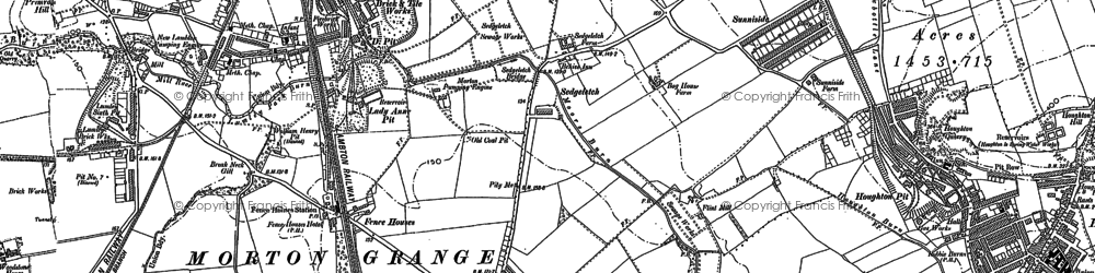 Old map of Fence Houses in 1895