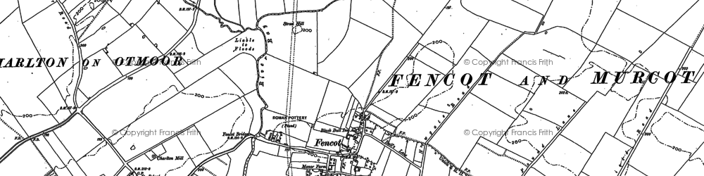 Old map of Fencott in 1919