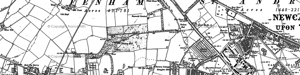Old map of Fenham in 1895