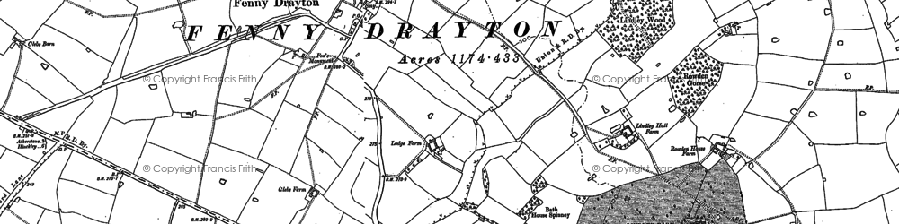 Old map of Fenny Drayton in 1887
