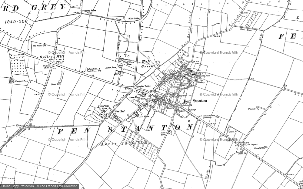 Old Map of Fenstanton, 1900 - 1901 in 1900