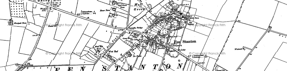 Old map of Fenstanton in 1900
