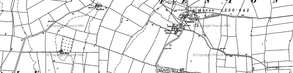 Old map of Claypole Fen in 1886