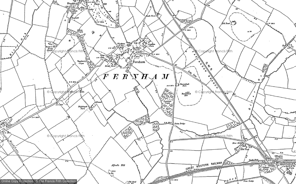 Old Map of Fernham, 1898 - 1910 in 1898